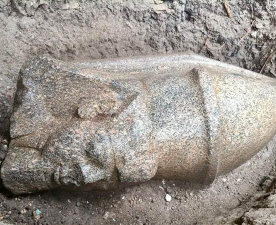 The Colossal Head of Ramesses II found at Behbeit El-Hagar.