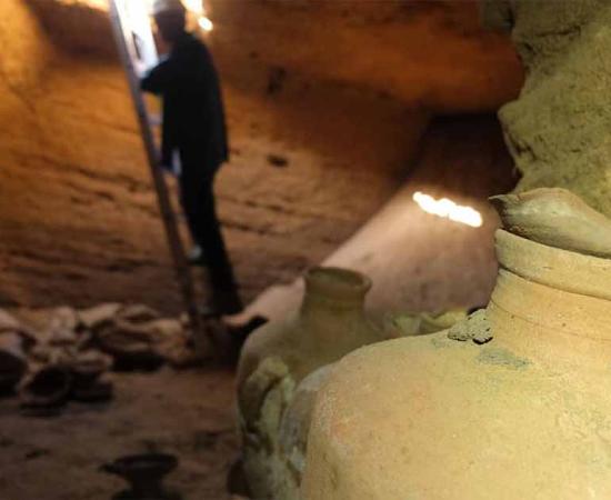 What began as an accidental discovery of a natural Israeli cave became a manmade Ramesses II era tomb full of artifacts, bronze and clay, from nearly 3,300 years ago! Source: Emil Algam / Israel Antiquities Authority