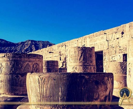 Remains of the Hypostyle Hall in the Mortuary Temple of Ramesses III at Medinet Habu; design by Anand Balaji 