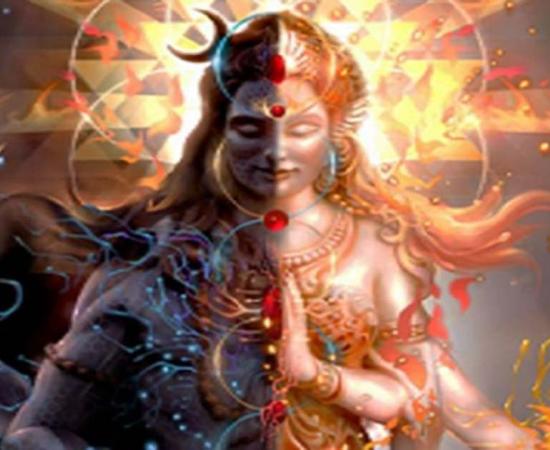  Ardhanarishvara, a composite androgynous form of the Hindu God Shiva and his consort Parvati (also known as Devi, Shakti, and Uma in this icon).