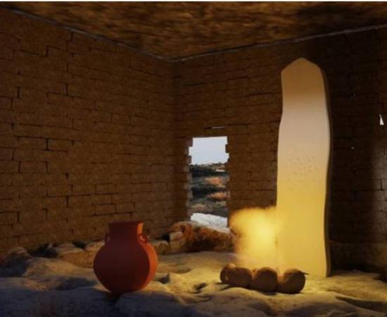 Reconstruction of how the Bronze Age temple might have looked.	 Source: University of Sienna