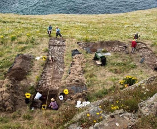 Tintagel Castle archeology dig. 