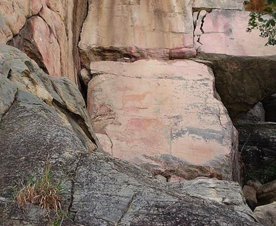 Rock paintings in Tsodilo Hills, Botswana.