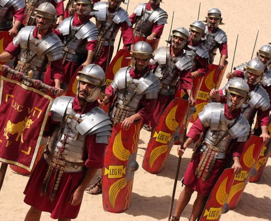Roman Army & Chariot Experience, Hippodrome, Jerash, Jordan. 