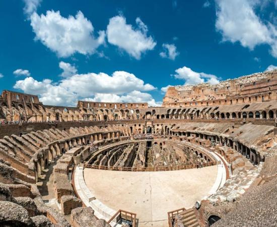 Was sophisticated Roman technology used in construction of the Roman Colosseum?