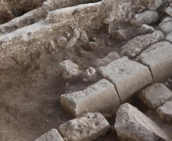 The remnants of a Roman street in Legio, a permanent Roman military outpost in Palestine