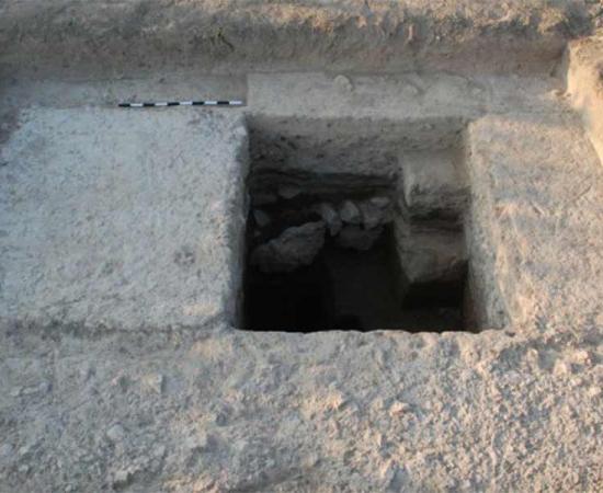 An excavation trench showing a pillar of the unfinished Roman aqueduct now mapped out in Armenia by researchers from the Armenian-German Artaxata Project hosted at University of Münster.