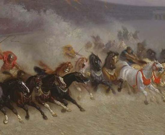 Modern depiction (1876) by Jean Léon Gérôme of a chariot race in Rome's Circus Maximus (Public Domain)