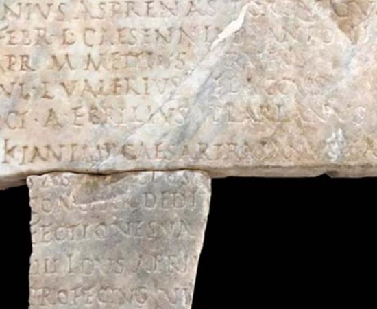 Two new fragments of Roman chronicle ‘Fasti Ostienses’ have been unearthed in the Ostia Antica Archaeological Park.	Source: Italian Ministry of Culture