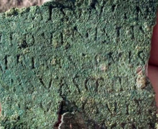 Piece of ancient Roman warrior’s diploma. Source: Deultum Archaeological Preserve / Fair Use.