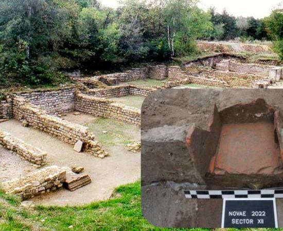 Part of the Novae Roman military camp. (Kleo73 / CC BY-SA 3.0) Insert: Ancient Roman fridge found at the site. Source: P. Dyczek / PAP