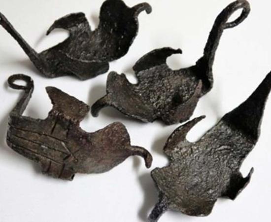 A set of four ‘hipposandals’ or Roman horseshoes found at Vindolanda.