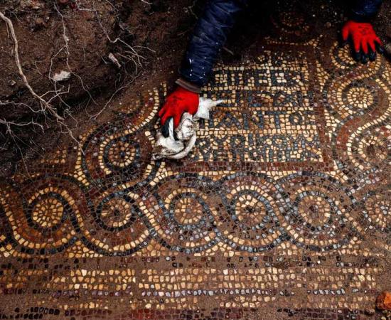 The Roman monastery mosaic recently unearthed in Western, Turkey