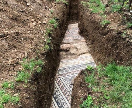 Roman mosaic floor unearthed in Negrar di Valpolicella, Italy .           Source: Comune di Negrar di Valpolicella