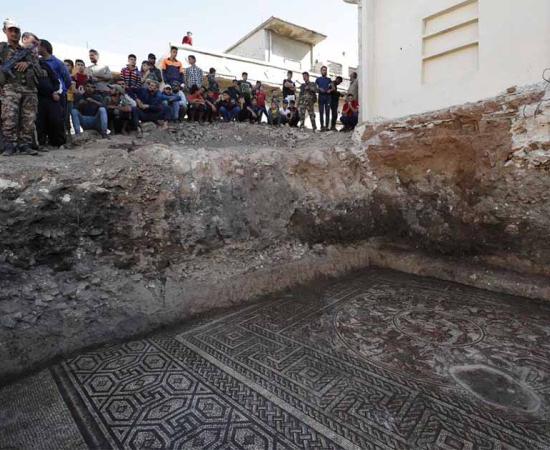 This impressive, massive, Roman era mosaic was found in a 4th century BC building in Homs Governate, Syria. It includes rare depictions of the Trojan War.      Source: Nabu Museum, Syria