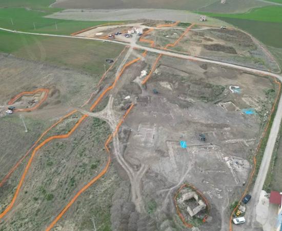 An aerial view of the 1,700-year-old Roman site.