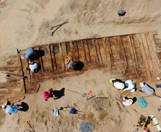Serbian coal miners found the remains of a Roman ship that likely supplied an ancient frontier city and military headquarters. Source: Institute of Archaeology, Belgrade