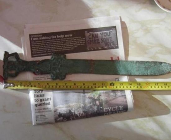 The Roman sword found just off Oak Island. 