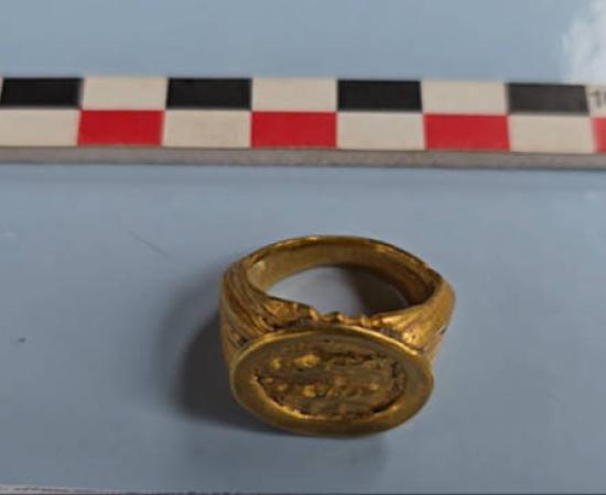 The 2-3rd century gold Roman wedding ring, from excavations at Ancient Bononia, Vidin, Bulgaria.