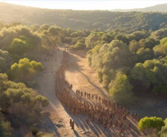Aerial glimpse of AI image of Roman legions unveiled in panoramic bird's eye view. Source: Arnolt/Adobe Stock