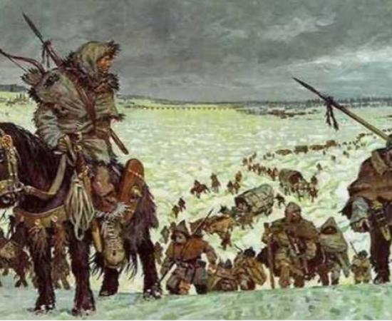 Suebi and other Germanic tribes in the winter