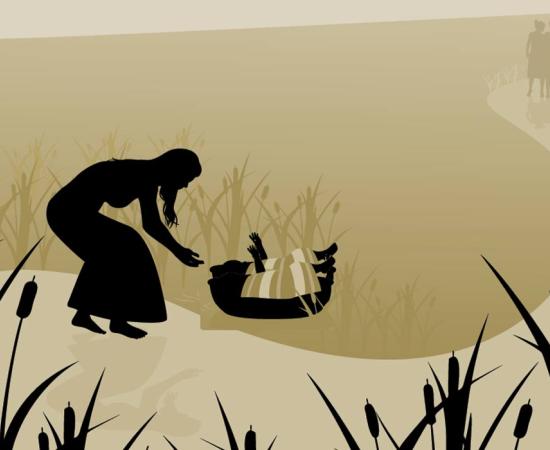 Romulus and Remus placed in the river