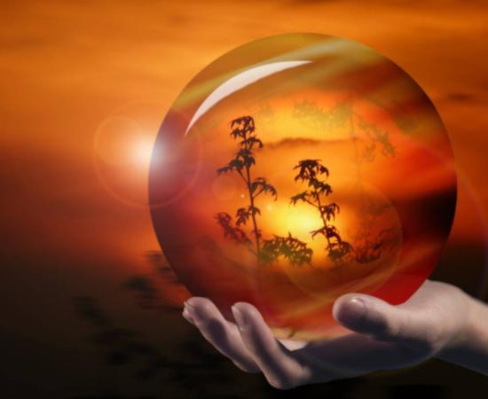 Image of transparent crystal ball.