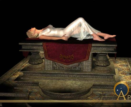 Sacrificial virgin on altar. (heywoody / Adobe)