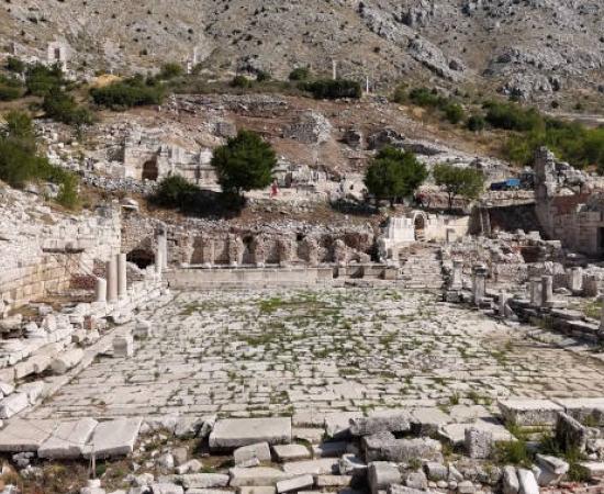 Turkey's third-largest odeon found at Sagalassa, visible in the background of the meeting square