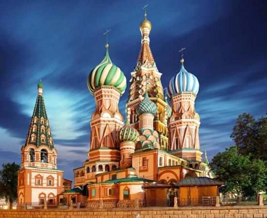 St. Basil's Cathedral on Red Square, Moscow, Russia. 