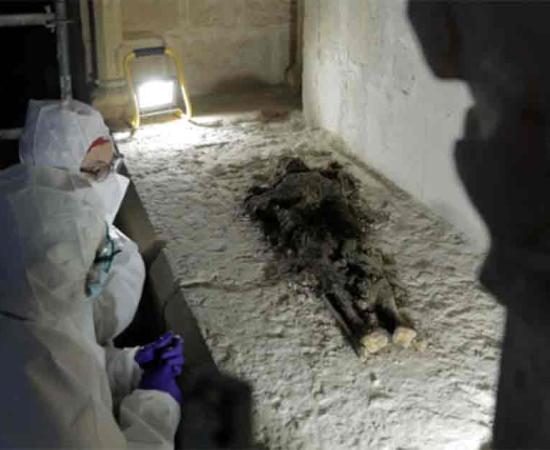 The discovery took place during works carried out in the north gallery of the monastery's Gothic cloister. Source: Department of Culture of the Generalitat of Catalonia