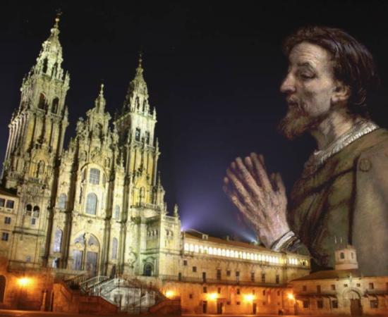 Obradoiro square in Santiago de Compostela, Galicia (Spain), Saint James the Greater. 