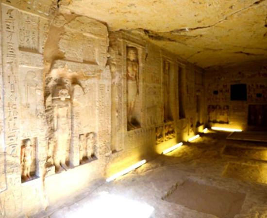 This 4,400-year-old tomb at Saqqara was constructed for a "divine inspector" named "Wahtye." 