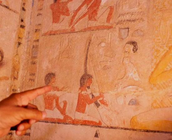 Decoration inside one of the tombs recently unearthed in Saqqara, Egypt. Source: Ministry of Tourism and Antiquities