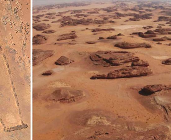 Aerial view of the Saudi Arabian mustatil excavated for the study. Source: Kennedy et al. - PLOS ONE / CC-BY 4.0
