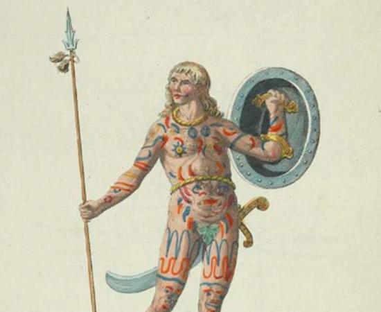 Drawing of male Pict. Source: Public Domain