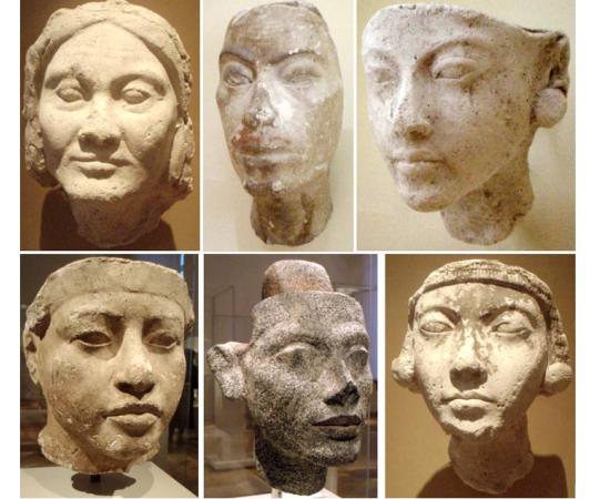 Plaster face of an older Amarna-era woman