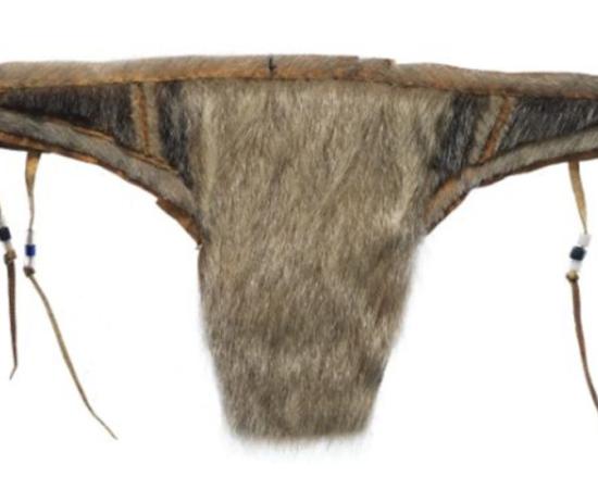 Front view of a naatsit - seal fur underwear.