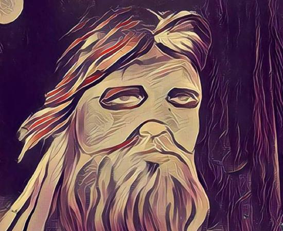 An artistic representation of Al-Muqanna, the Veiled Prophet.