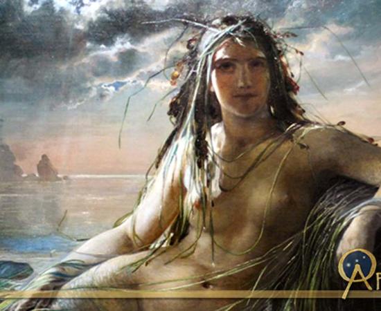 Painting of a mermaid by Elisabeth Jerichau Baumann, 1873.