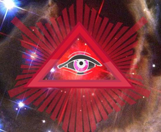 Luminous red nova star - V838 Monocerotis, courtesy NASA, STScI, ESA  (Public Domain); Eye of Providence (Public Domain); Deriv.