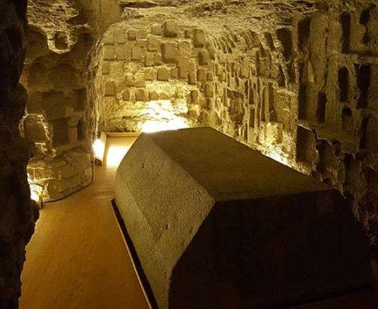 One of the Serapeum sarcophagi in Saqqara, Egypt. 