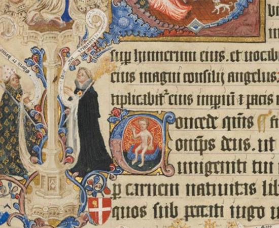 Detail of illuminated art in the Sherborne Missal. Source: Public Domain