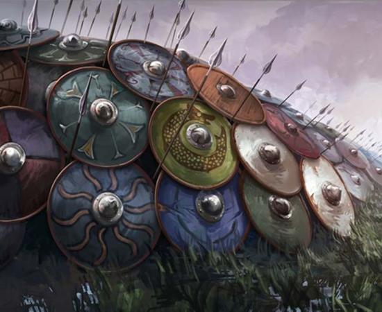  Illustration of a Viking shield wall (unknown artist)