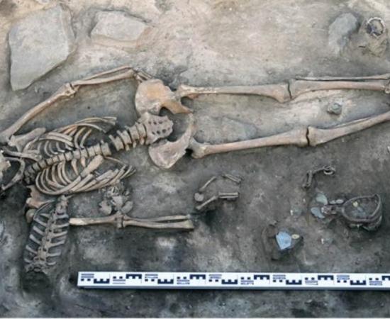 Skeleton of an elite woman found in a rare medieval burial in the Sayan Mountains, Siberia