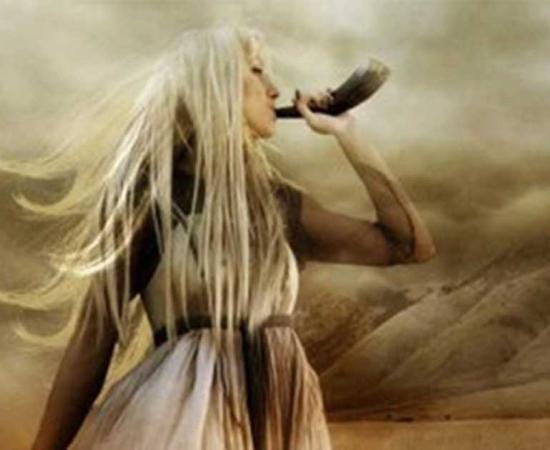 A depiction of the Norse goddess Sif. 