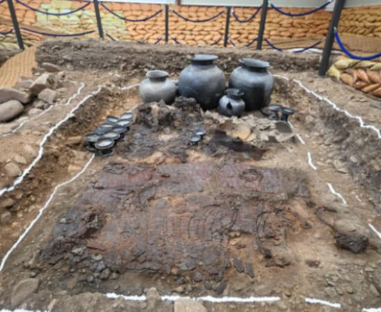 Armor and burial goods discovered a ritual burial beneath a Silla Dynasty tomb in Gyeongju, South Korea