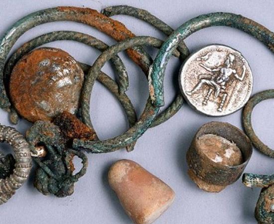Silver coins and other ‘buried treasure’ were located by explorers in a cave in northern Israel. Credit: Israel Antiquities Authority