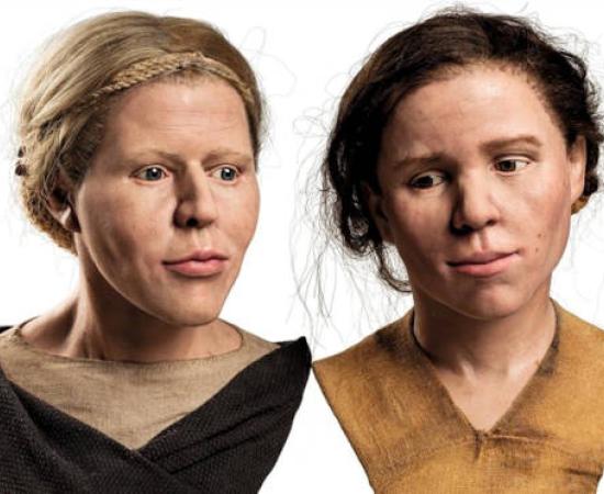 Anthropological reconstruction of the two Neolithic sisters discovered in a mining shaft in the Czech Republic's Krumlov Forest