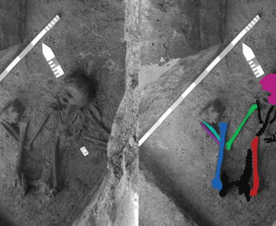 Inhumation grave 26, shown in the original field photograph.